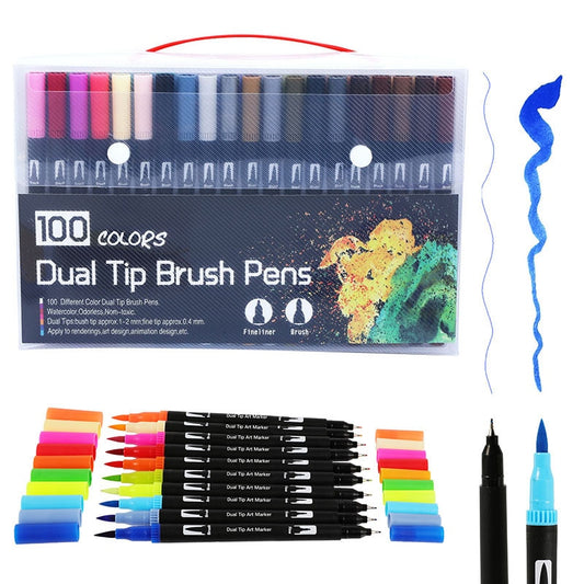 100 Colors Dual Brush Markers Calligraphy Lettering