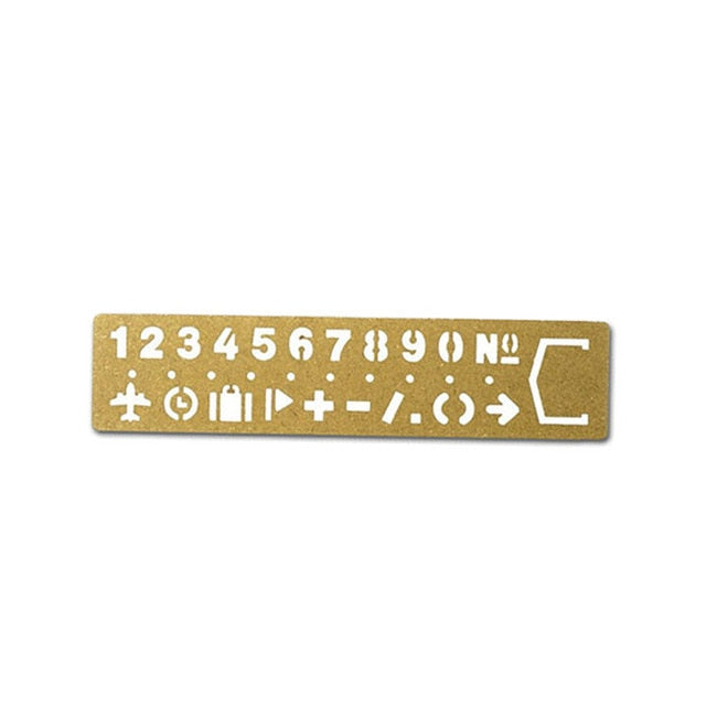 Metal Brass Letters Stencil Ruler